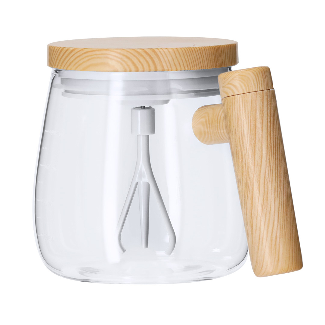 Taza mezcladora personalizada Rydian de borosilicato de 400ml con agitador eléctrico - Tazas y vasos personalizados - Regalo Promocional Personalizado - vista alternativa