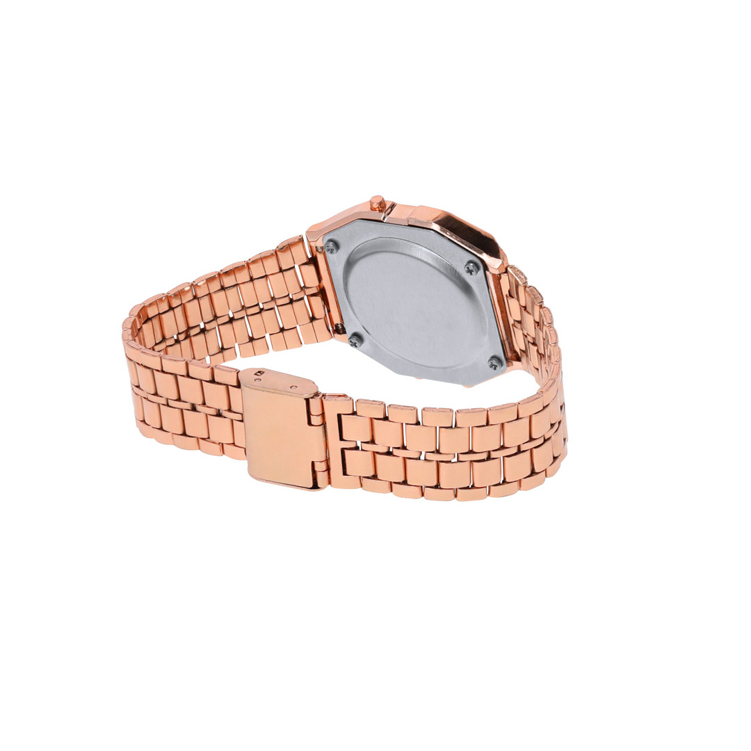 Reloj personalizado Busnor con acabado metálico y retroiluminación LED