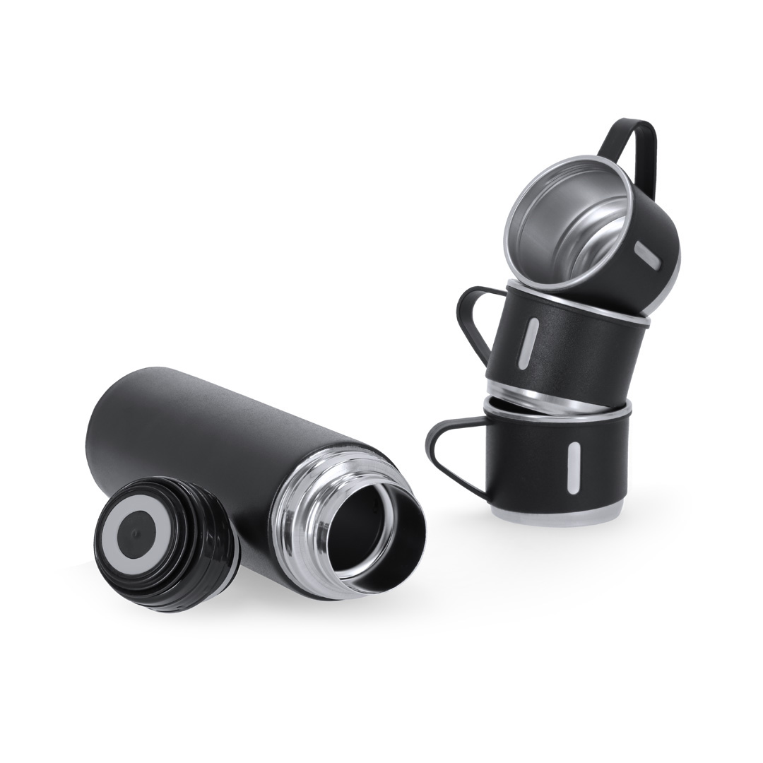 Set personalizado Melbir termo 420ml con 3 tazas acero inox - Tazas y vasos personalizados - Regalo Promocional Personalizado - vista alternativa