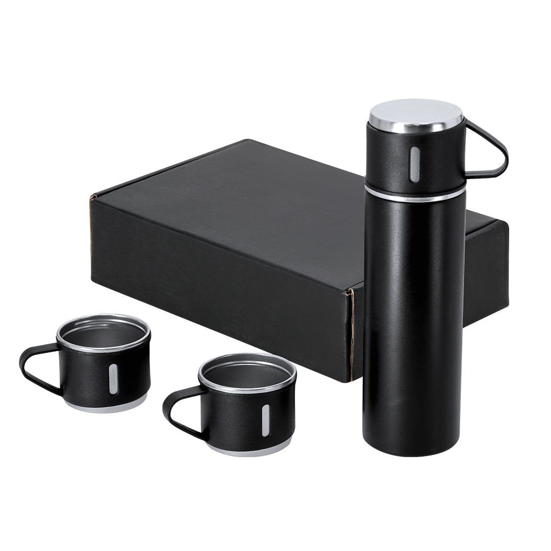 Set personalizado Melbir termo 420ml con 3 tazas acero inox - Tazas y vasos personalizados - Regalo Promocional Personalizado - imagen 3