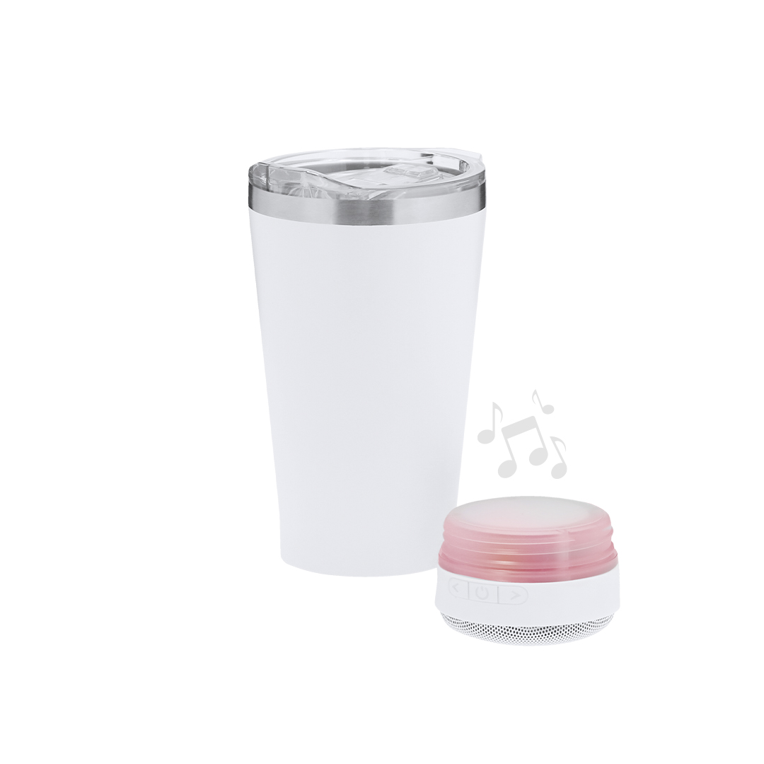 Vaso térmico personalizado altavoz Tandix Bluetooth con LED de 440ml - Termos personalizados - Regalo Promocional Personalizado