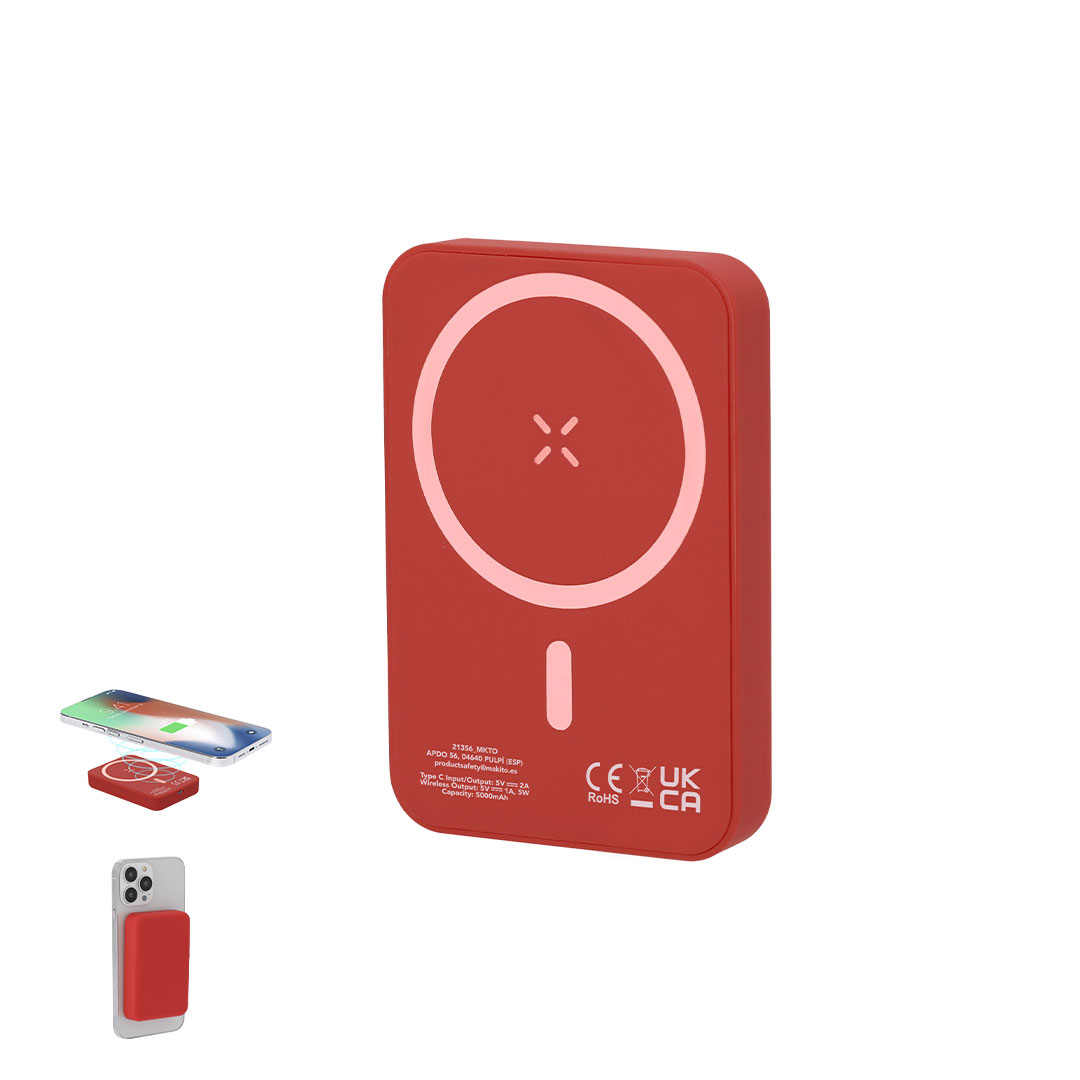Power Bank personalizada Tudelak magnética de ABS gomoso de 5000mAh - Tecnología - Regalo Promocional Personalizado