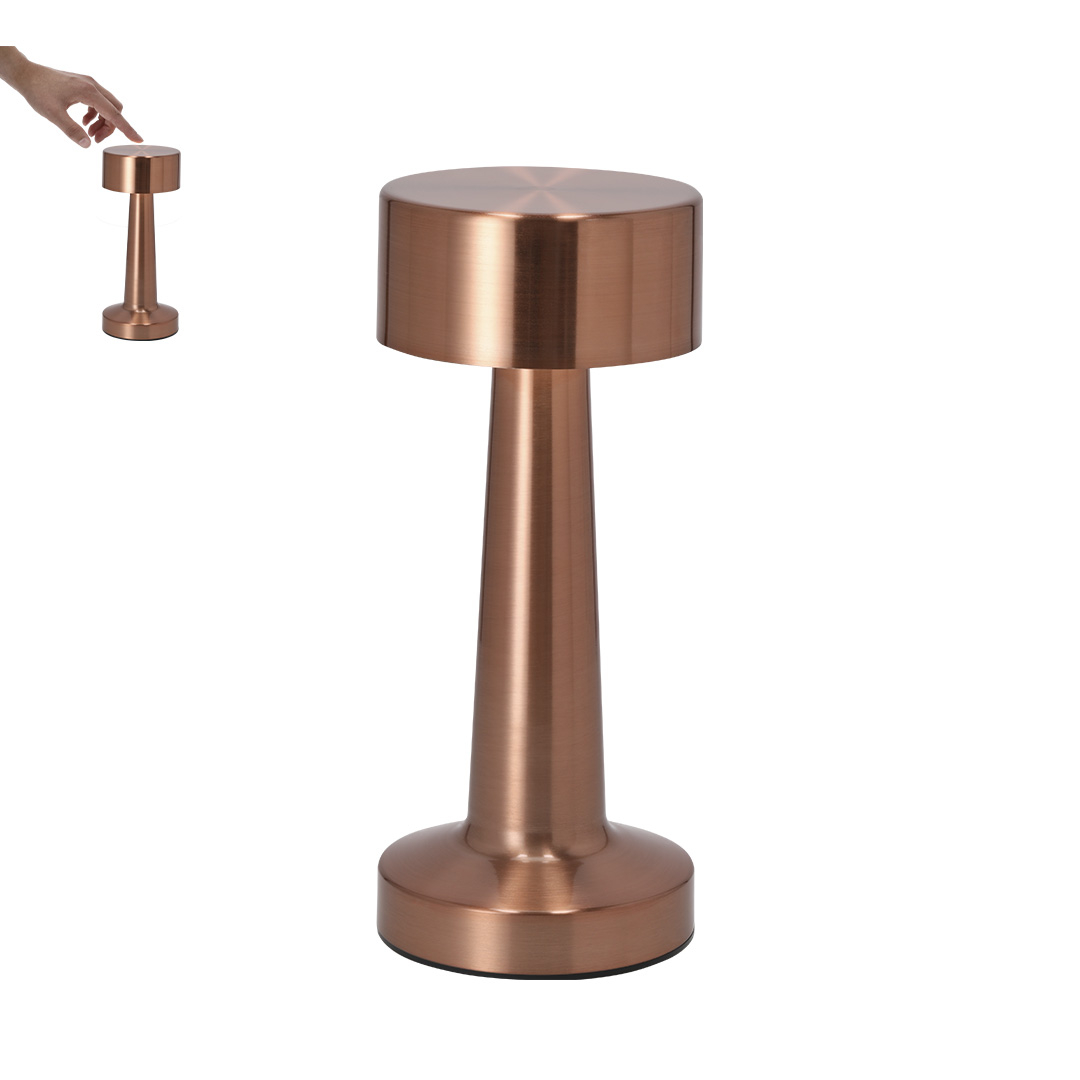 Lámpara personalizada Rosity diseño oro rosa con regulación táctil