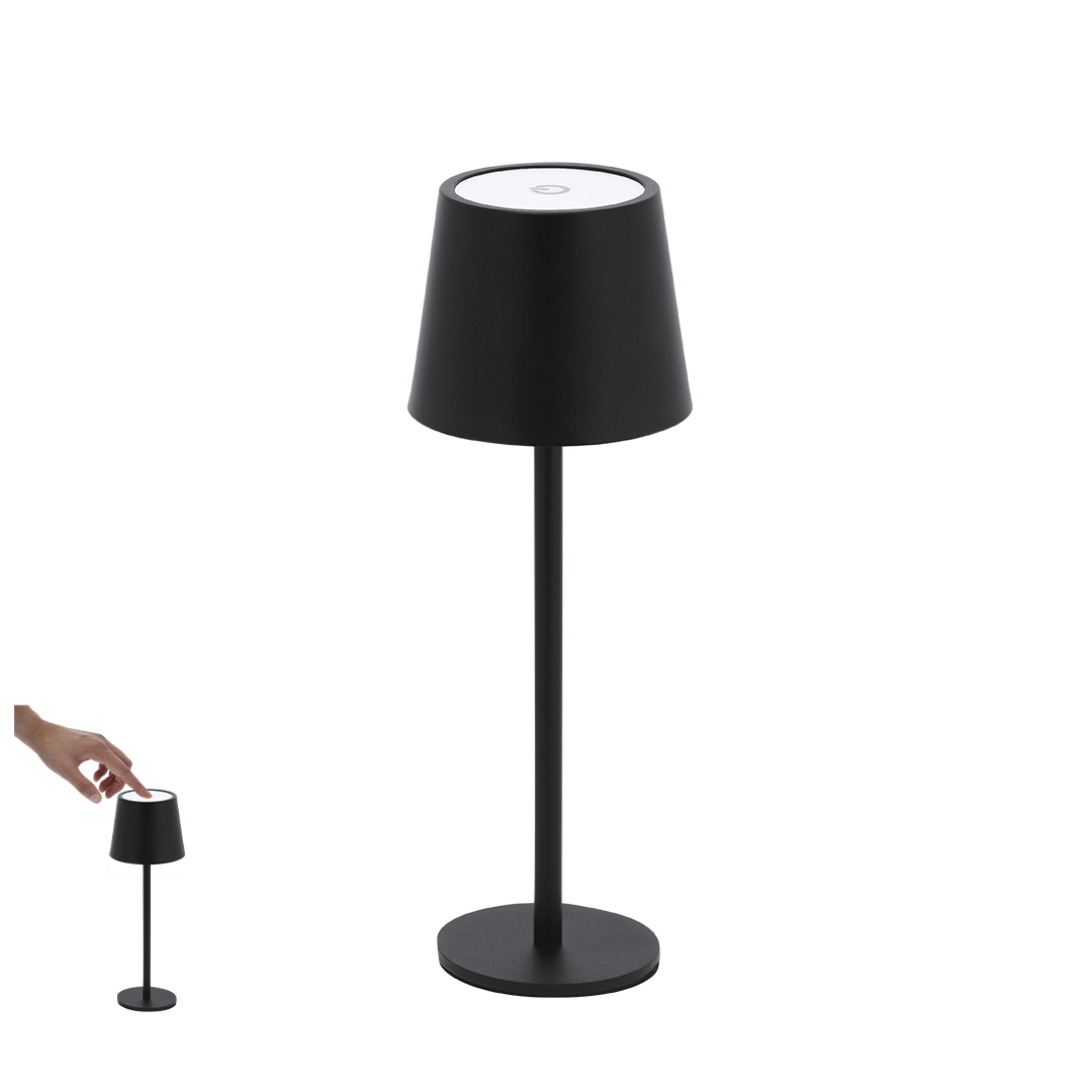 Lámpara personalizada Tanik diseño negro cromado con 48 LEDs - Tecnología - Regalo Promocional Personalizado
