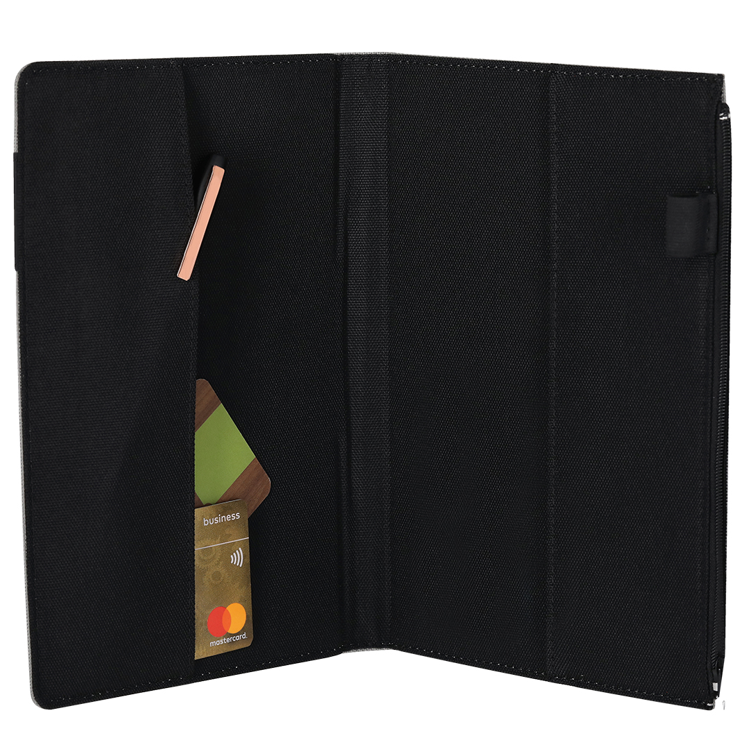 Bloc personalizado con Funda Katz A5 en RPET con bolsillo cremallera extraíble - Oficina - Regalo Promocional Personalizado - imagen 4