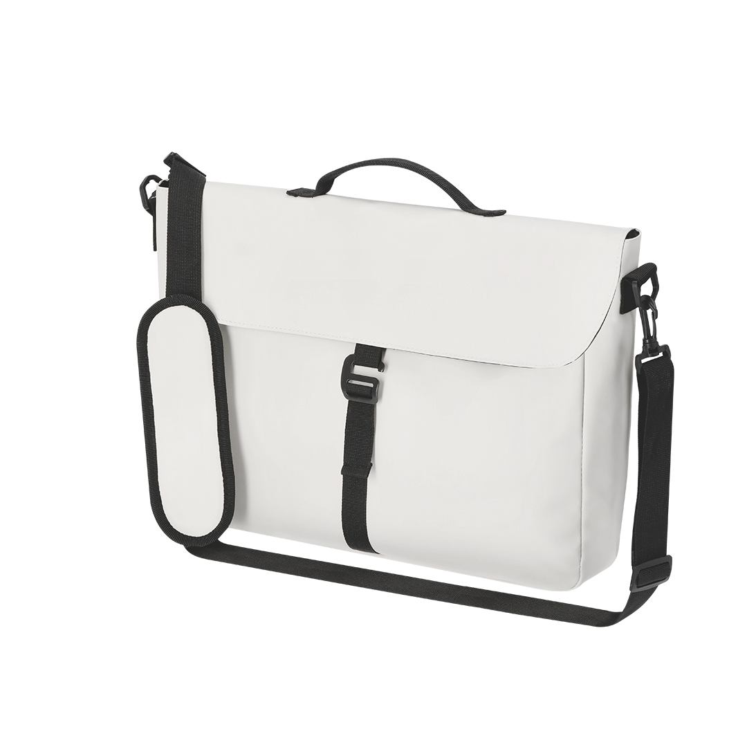 Portadocumentos personalizado Sarlem de PU con compartimento laptop 15" y hebilla