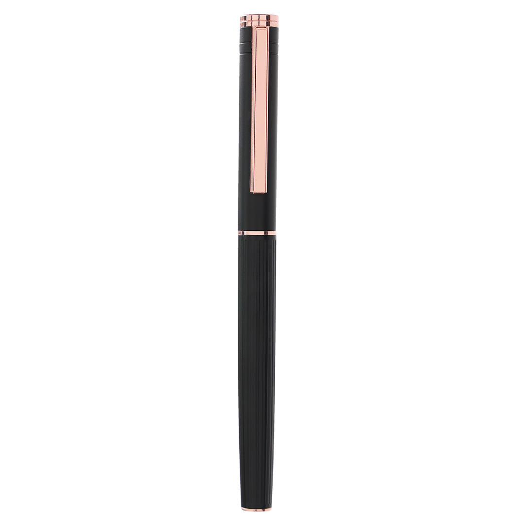Set bolígrafo y roller personalizado Blexa de aluminio negro mate - Set de escritura personalizados - Regalo Promocional Personalizado - vista alternativa