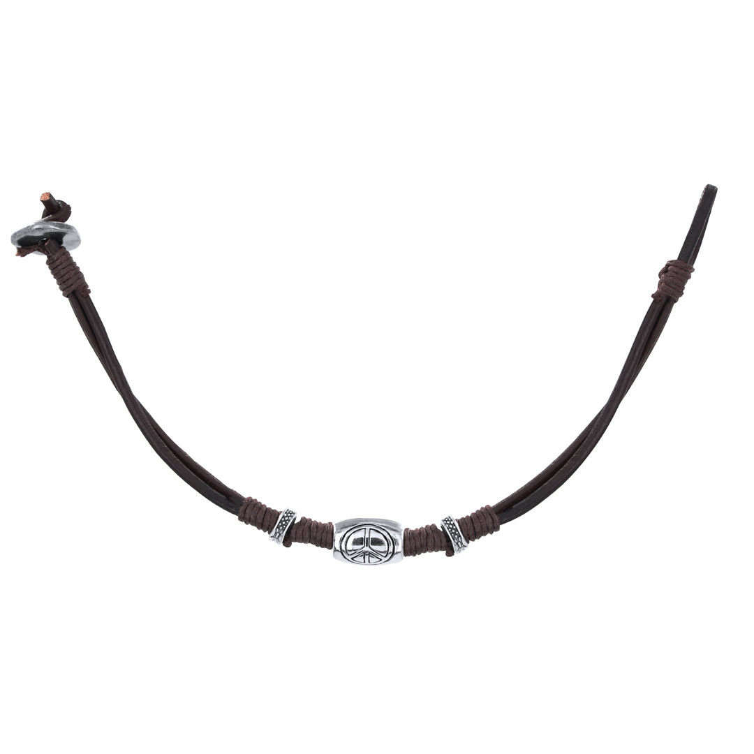 Pulsera personalizada Luco de piel marrón con cordones y abalorios - Pulseras personalizadas - Regalo Promocional Personalizado - vista alternativa