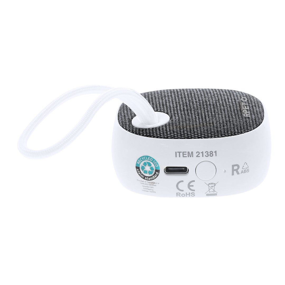 Altavoz Kompec solar ABS RPET con carga sostenible - Tecnología - Regalo Promocional Personalizado - vista alternativa