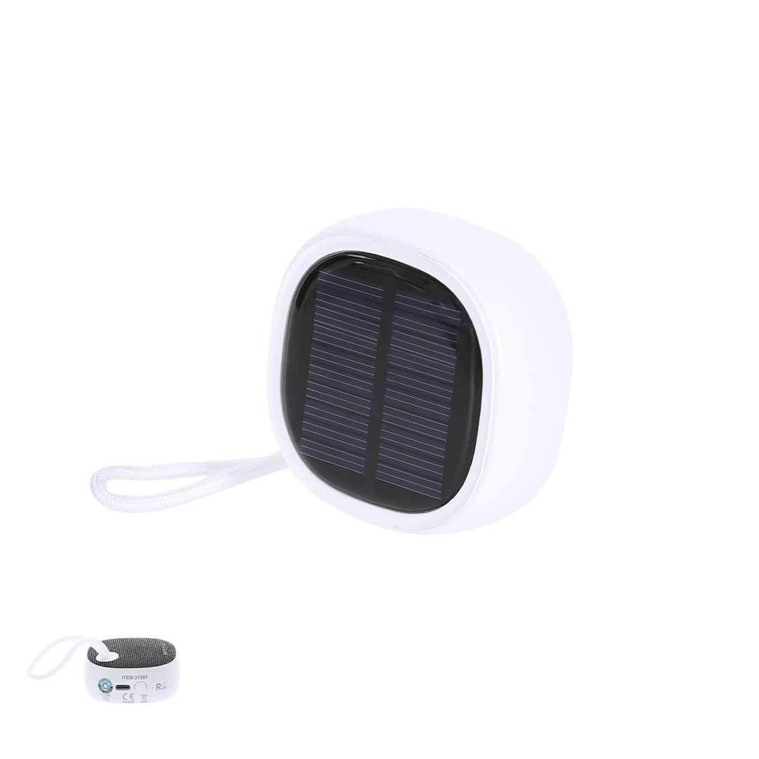 Altavoz Kompec solar ABS RPET con carga sostenible - Tecnología - Regalo Promocional Personalizado