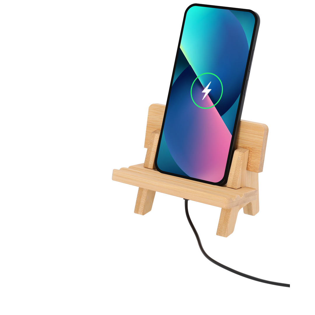 Soporte personalizado Hadam de bambú forma banco con 3 posiciones - Tecnología - Regalo Promocional Personalizado - imagen 4