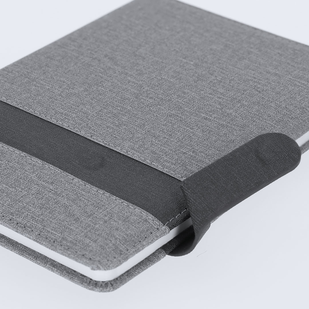 Bloc de notas personalizado Arlex A5 en PU gris con cierre magnético - Oficina - Regalo Promocional Personalizado - vista alternativa