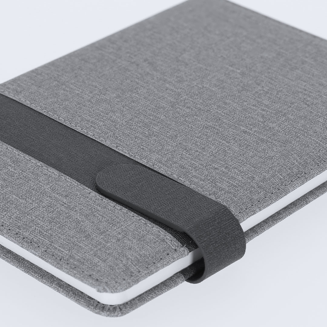 Bloc de notas personalizado Arlex A5 en PU gris con cierre magnético - Oficina - Regalo Promocional Personalizado - imagen 3