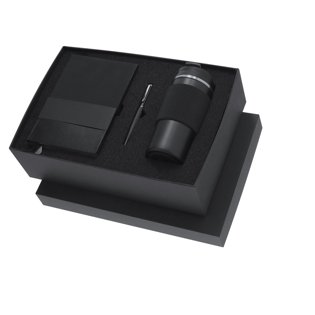 Set personalizado Mirka premium vaso térmico 470ml con bloc PU