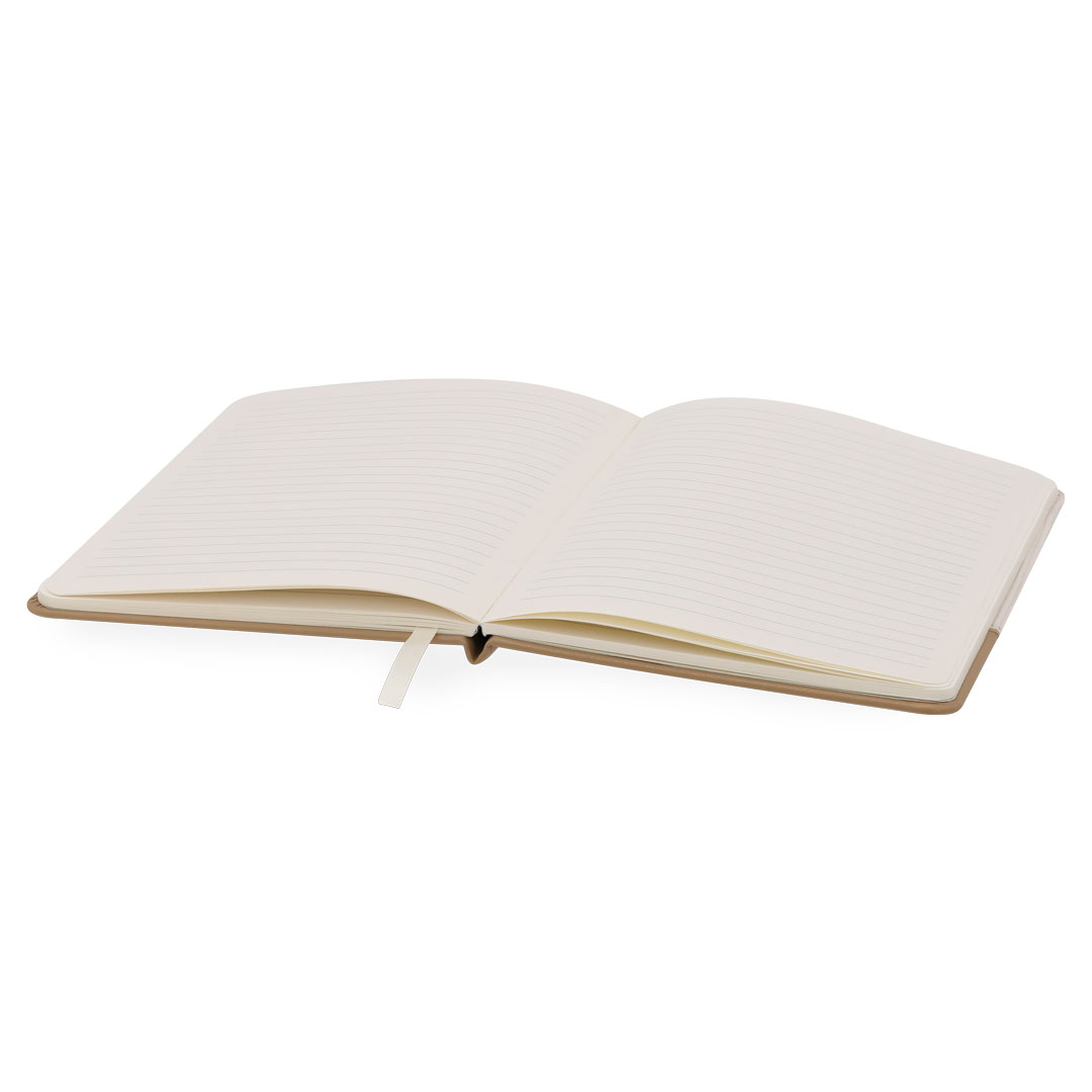 Bloc de notas personalizado Mitek A5 en pana poliéster y PU reciclado con 80 hojas crema - Oficina - Regalo Promocional Personalizado - vista alternativa