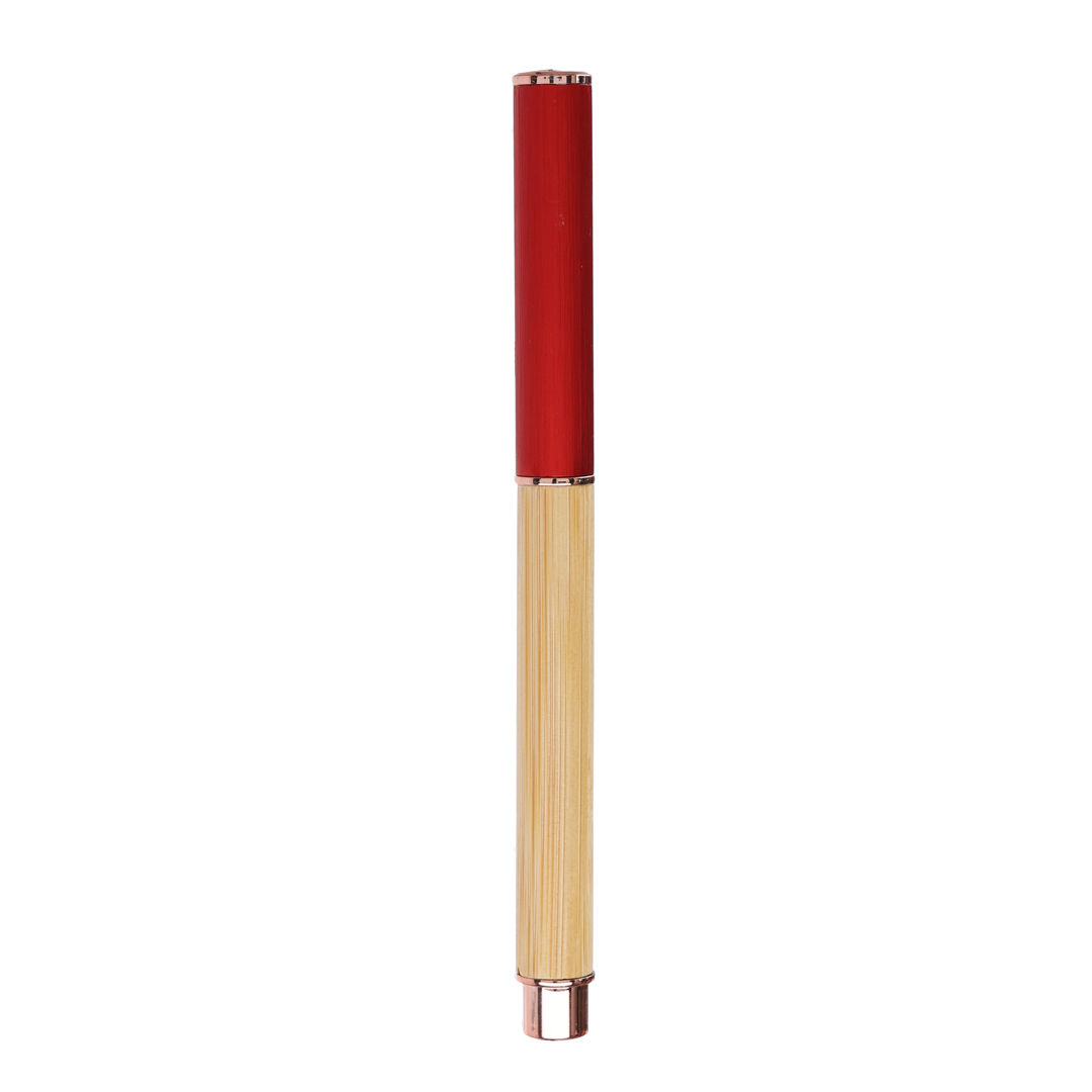 Roller personalizado Bobbin elegante de bambú y aluminio con oro rosa - Rollers personalizados - Regalo Promocional Personalizado - vista alternativa