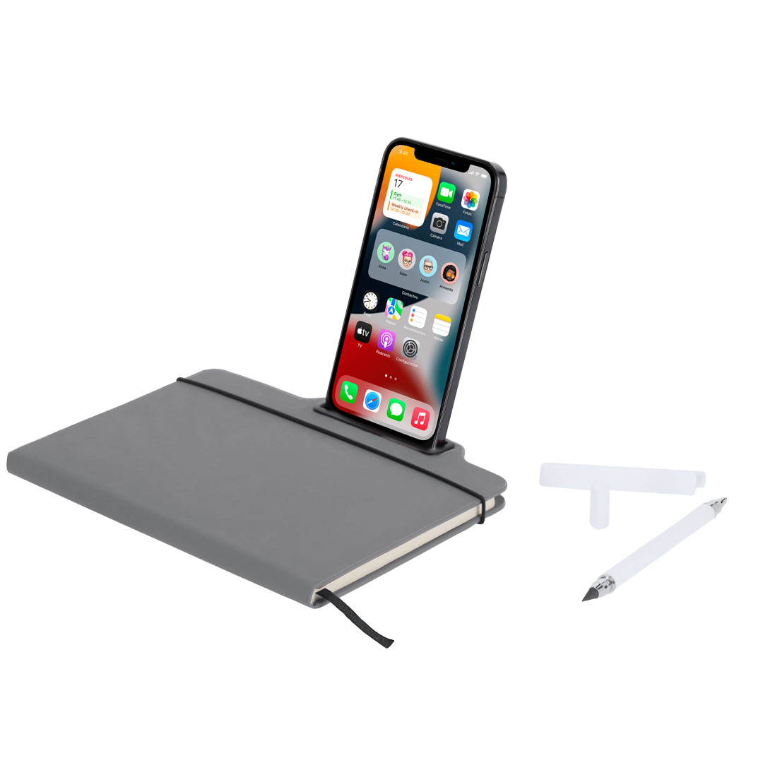 Bloc de notas personalizado con soporte Cruas de PU para smartphone - Oficina - Regalo Promocional Personalizado - imagen 3