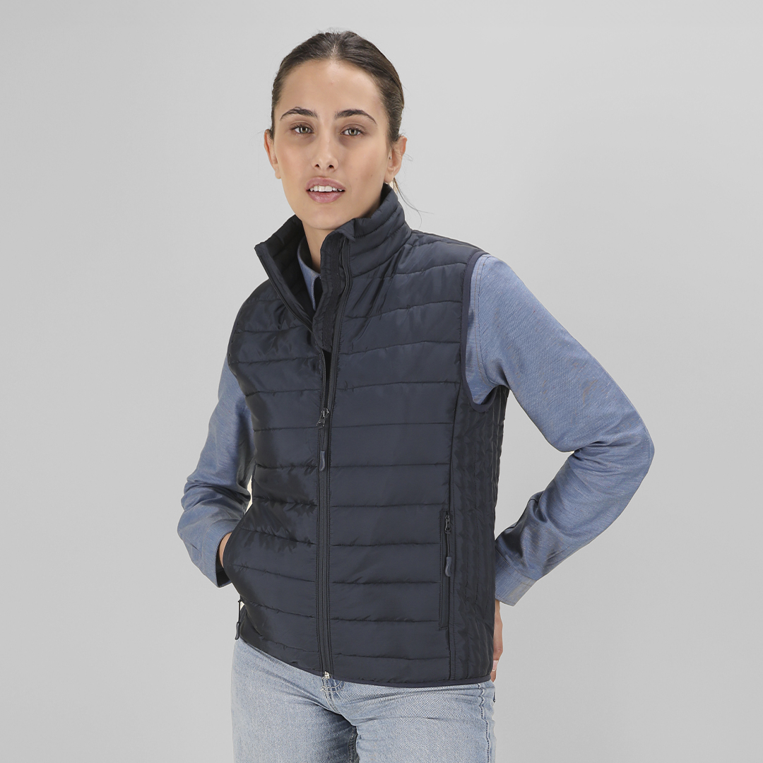 Chaleco mujer personalizado Cashel acolchado entallado con funda transporte - Ropa y accesorios - Regalo Promocional Personalizado