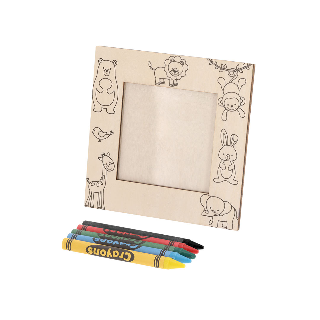 Marco de fotos personalizado Kunku de madera natural con ceras colores