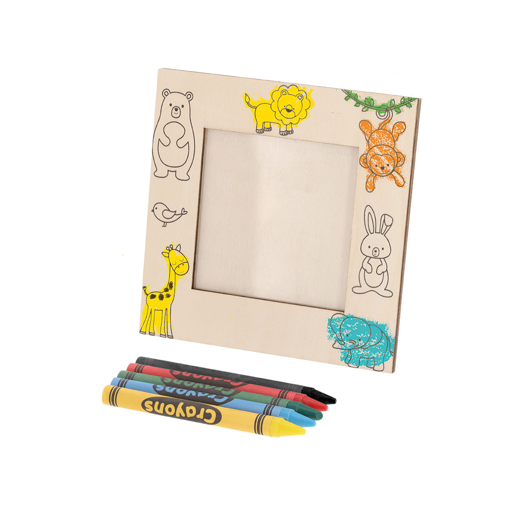 Marco de fotos personalizado Kunku de madera natural con ceras colores - Hogar - Regalo Promocional Personalizado - vista alternativa