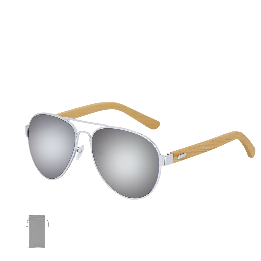 Gafas de sol personalizadas Gunok de bambú y metal - Verano - Regalo Promocional Personalizado