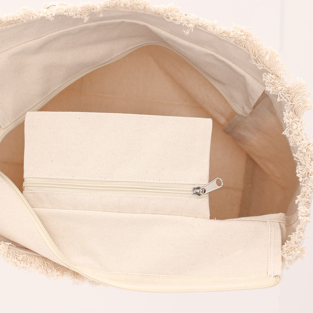 Bolsa personalizada Dinebor con flecos algodón 360g - Tote Bags personalizadas - Regalo Promocional Personalizado - imagen 4