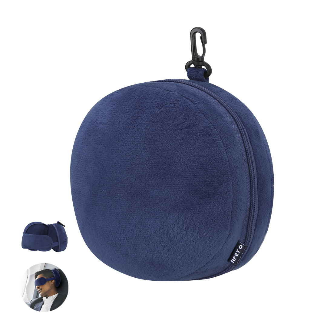 Almohadilla viaje Pansir RPET con antifaz integrado - Viaje - Regalo Promocional Personalizado