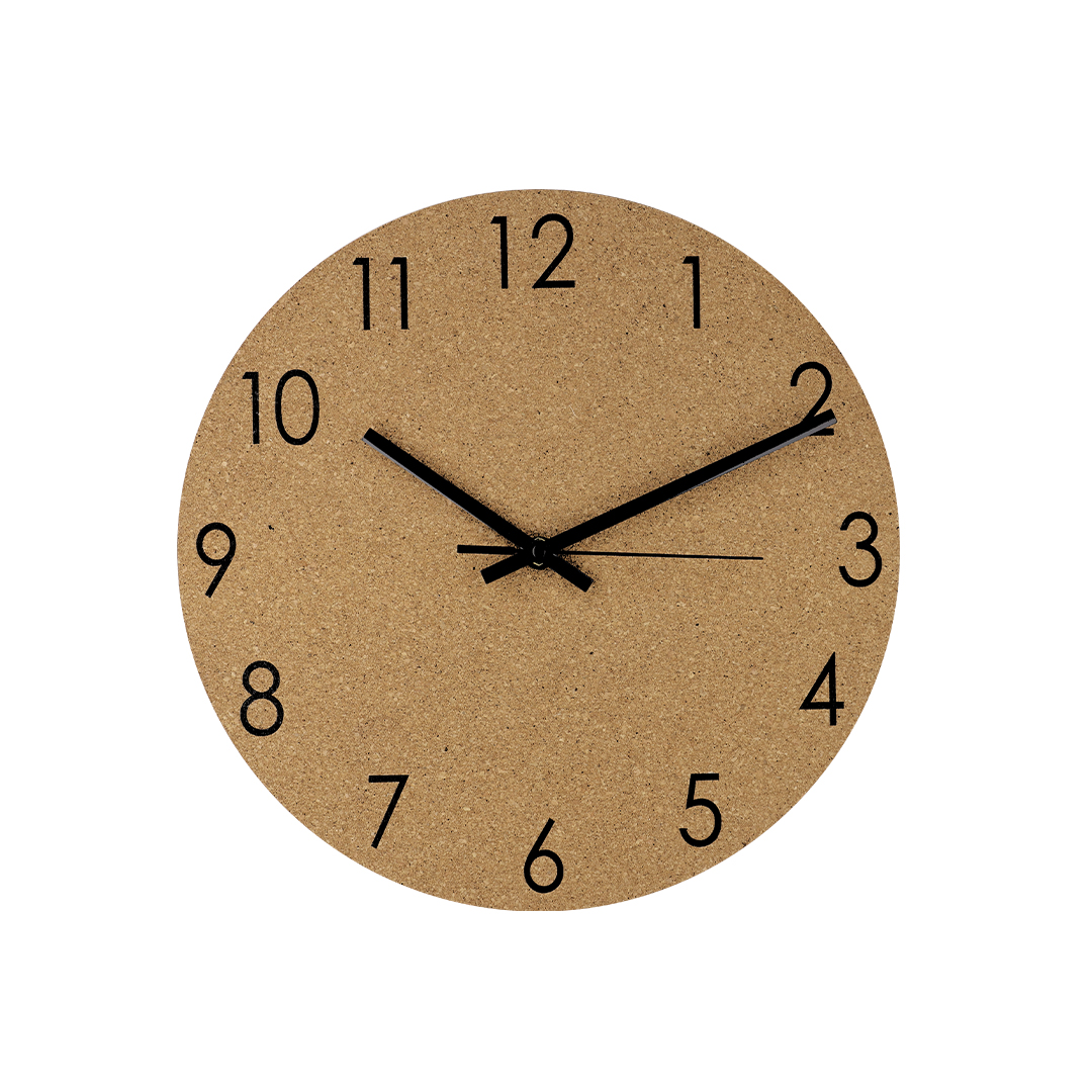 Reloj de pared personalizado Melzer de corcho natural con dial metálico - Tecnología - Regalo Promocional Personalizado