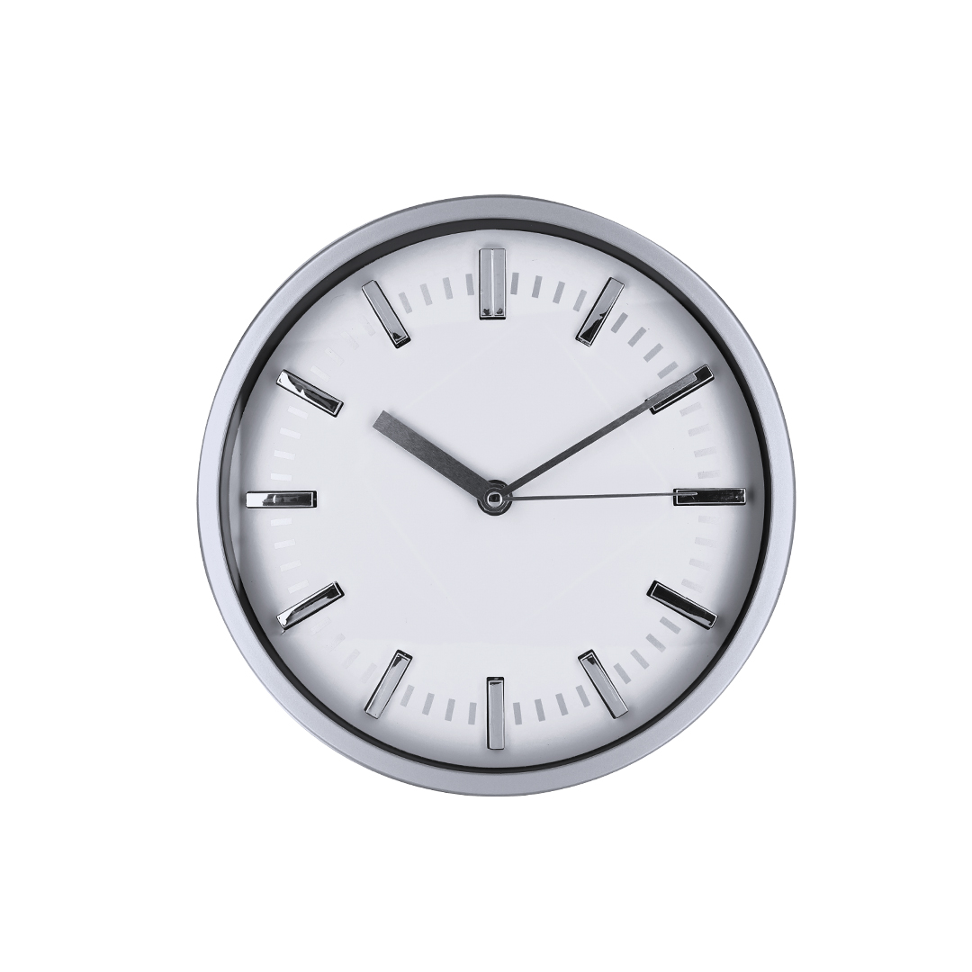 Reloj de pared personalizado Houser de aluminio y vidrio con marcadores cromados - Tecnología - Regalo Promocional Personalizado