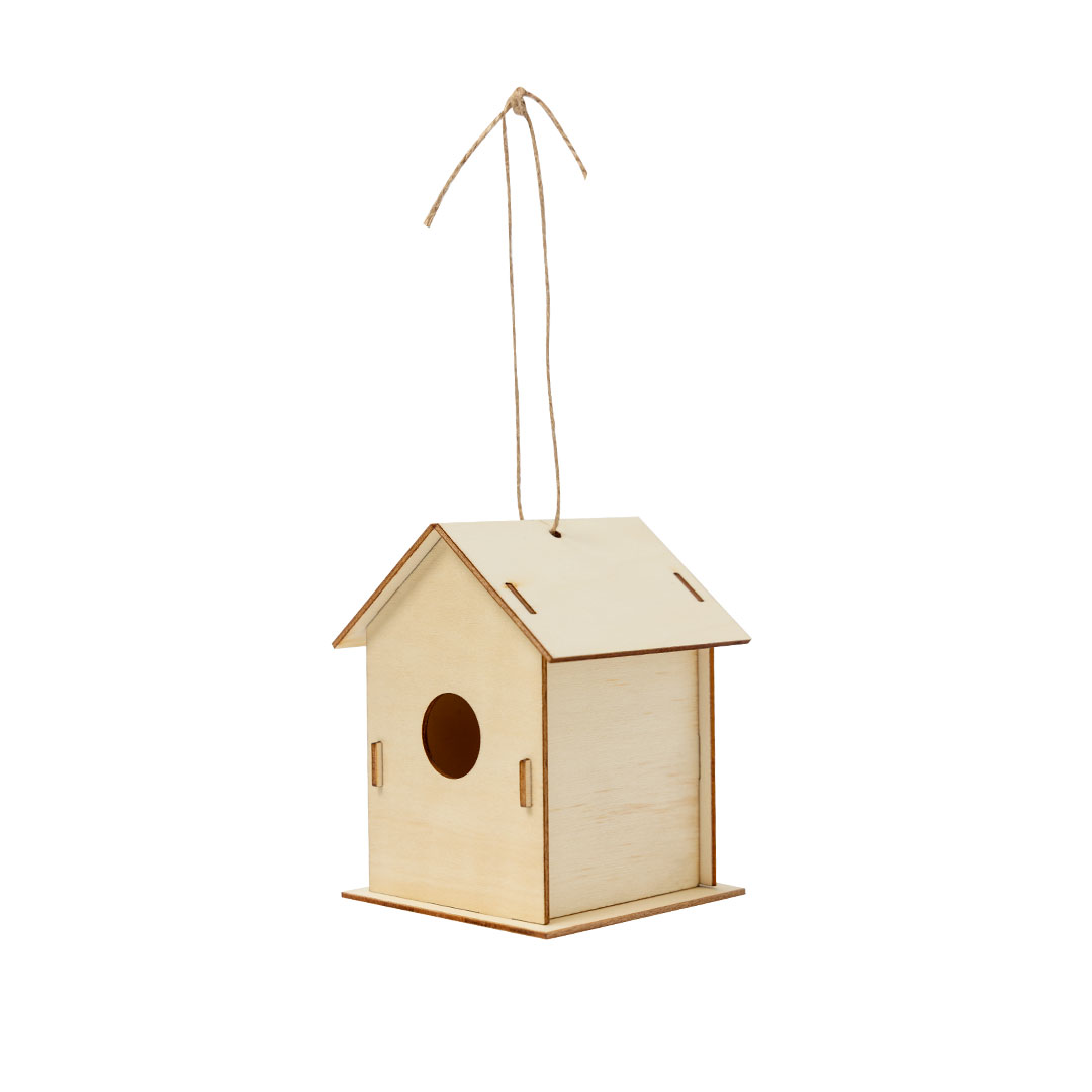 Caseta pájaro personalizada Spydel de madera con pincel y pinturas