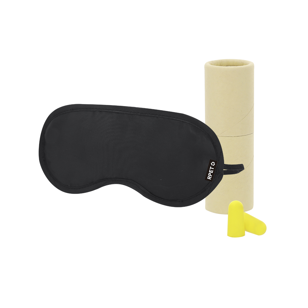 Set de viaje personalizado Naytiry con antifaz RPET y tapones EVA - Viaje - Regalo Promocional Personalizado