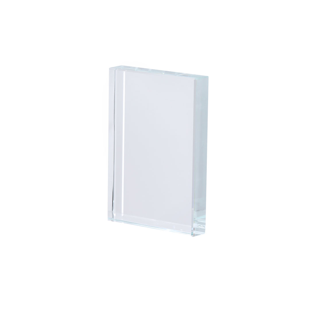 Placa personalizada Checken de cristal rectangular con estuche negro