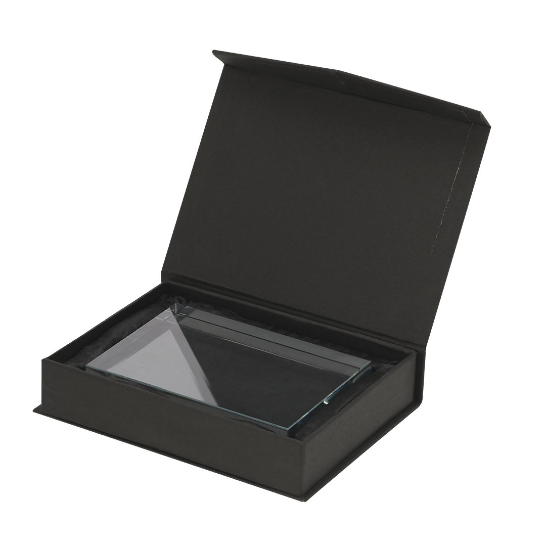 Placa personalizada Checken de cristal rectangular con estuche negro - Trofeos - Regalo Promocional Personalizado - vista alternativa