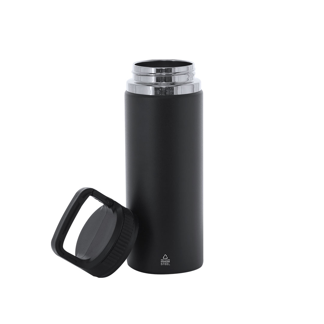 Bidón personalizado Térmico Nabrax de 550ml en acero reciclado con asa mosquetón - Termos personalizados - Regalo Promocional Personalizado - vista alternativa