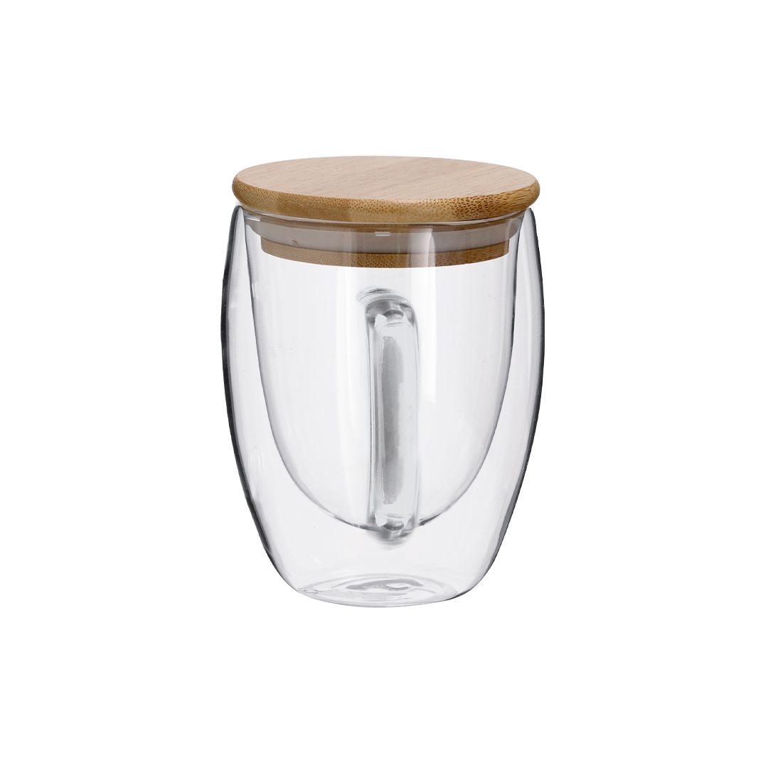 Taza térmica personalizada Helmar de cristal borosilicato con bambú de 300ml - Tazas y vasos personalizados - Regalo Promocional Personalizado - imagen 4
