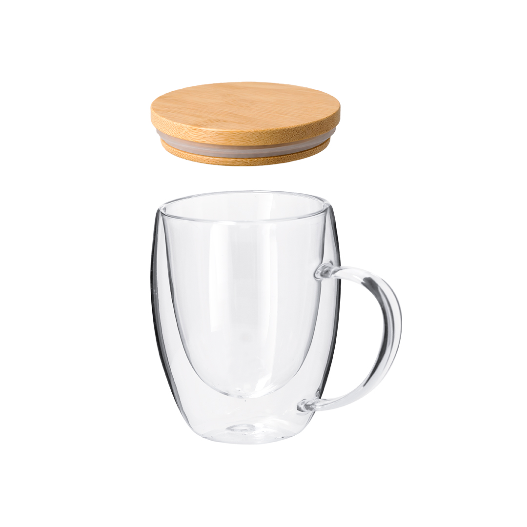Taza térmica personalizada Helmar de cristal borosilicato con bambú de 300ml - Tazas y vasos personalizados - Regalo Promocional Personalizado - imagen 7