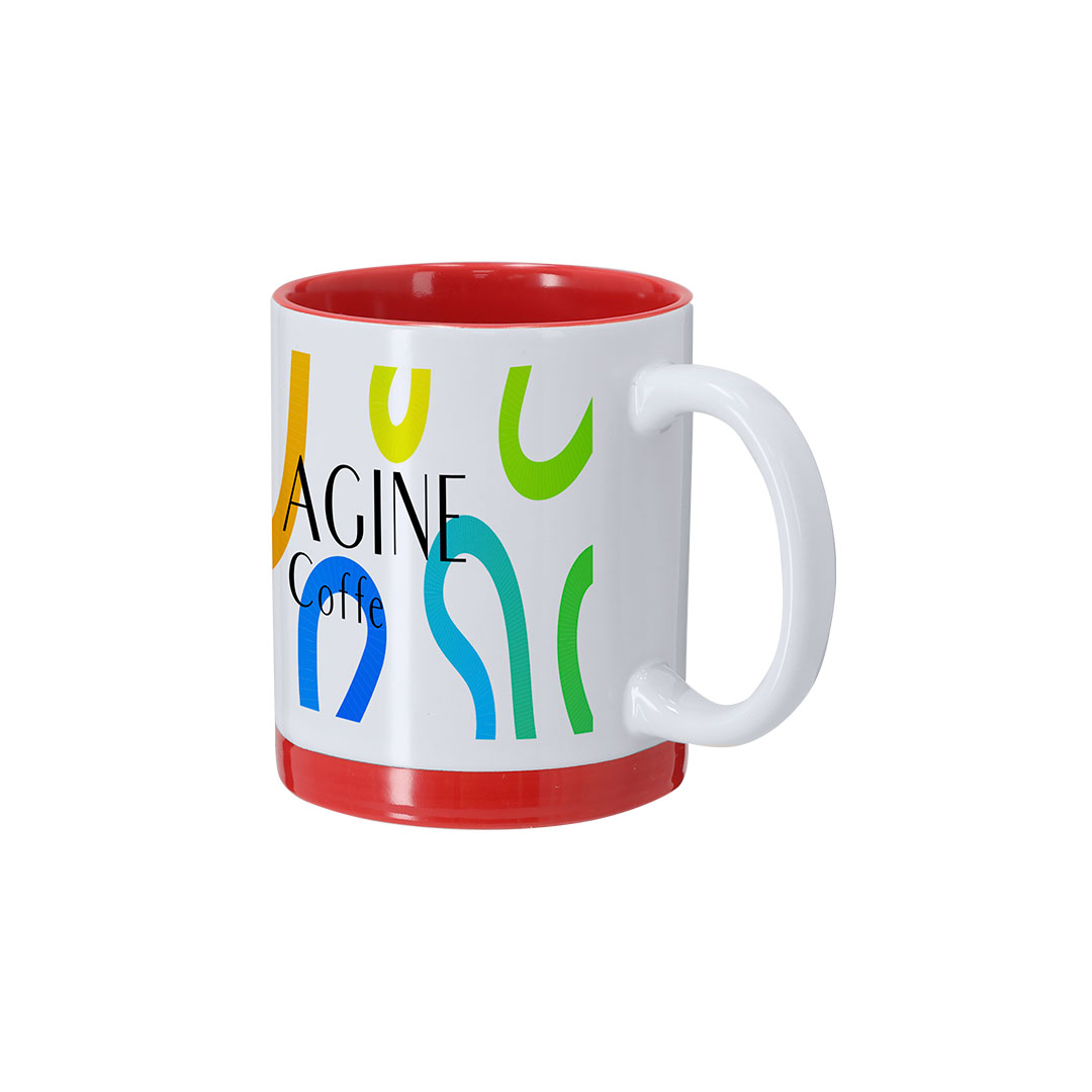 Taza de sublimación personalizada Rayar de cerámica bicolor de 350ml