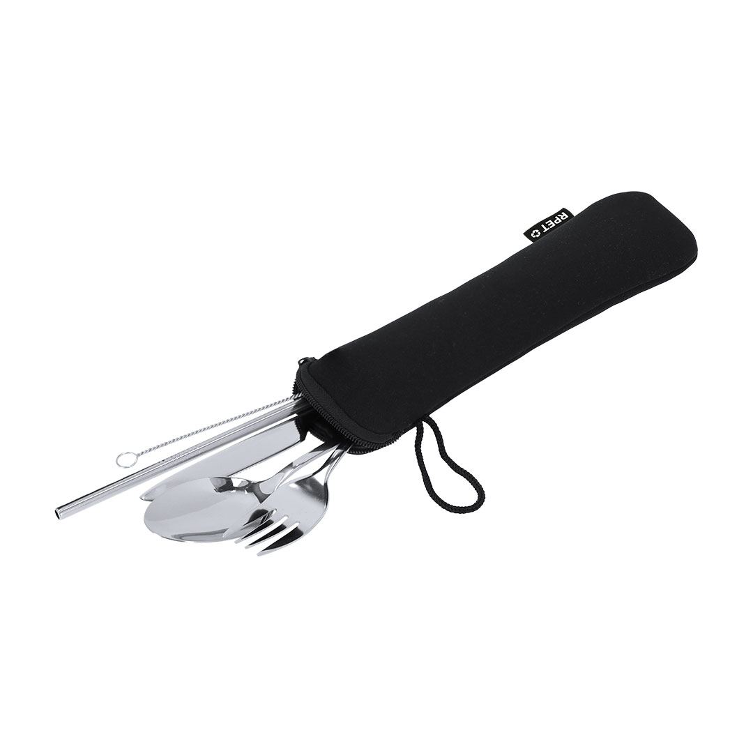 Set cubiertos personalizado Sinix de acero inox con funda RPET - Packs de regalo personalizado - Regalo Promocional Personalizado - imagen 3