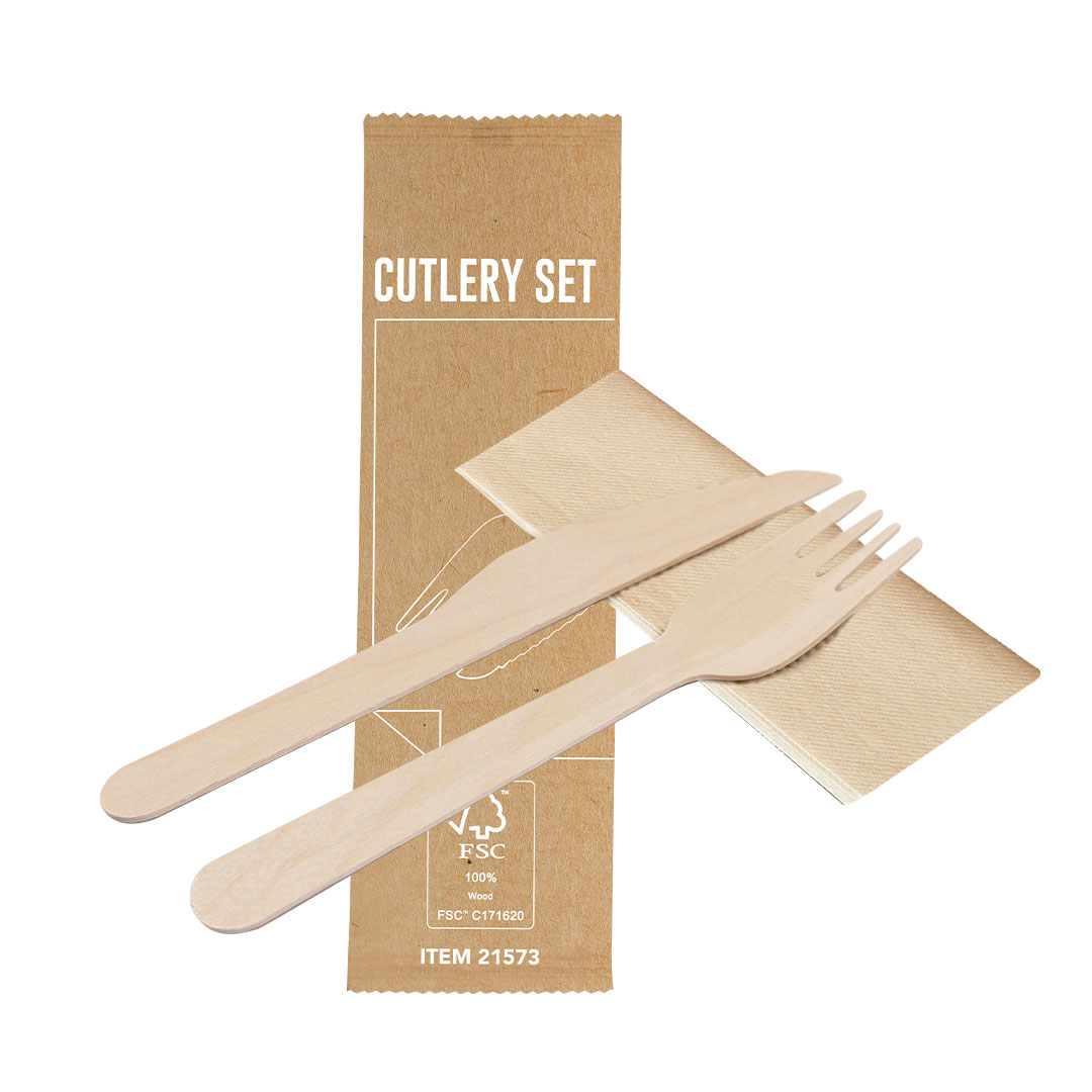 Set cubiedos personalizado Kumix de madera natural 3 en 1 - Packs de regalo personalizado - Regalo Promocional Personalizado