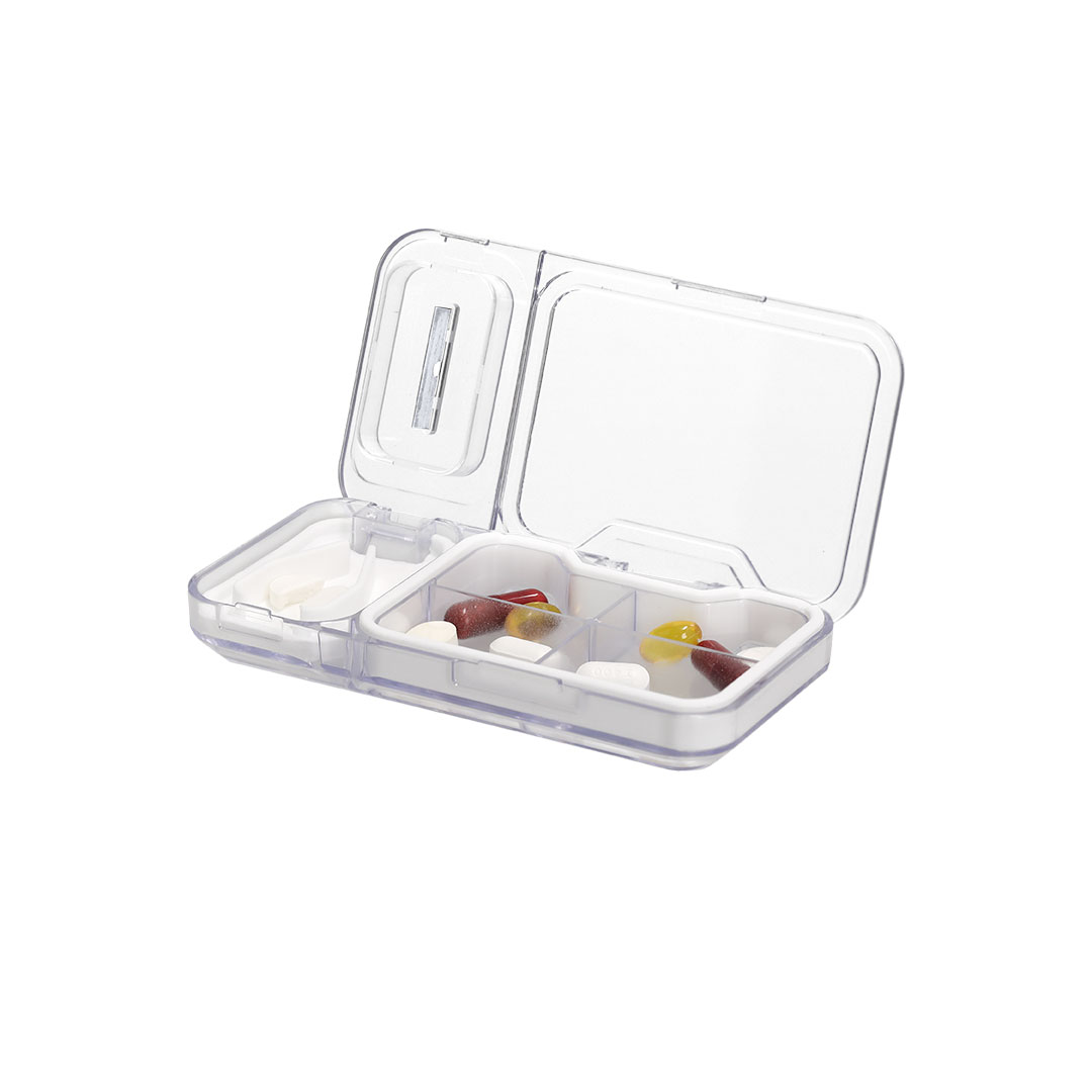 Pastillero personalizado Darkan transparente con bordes silicona