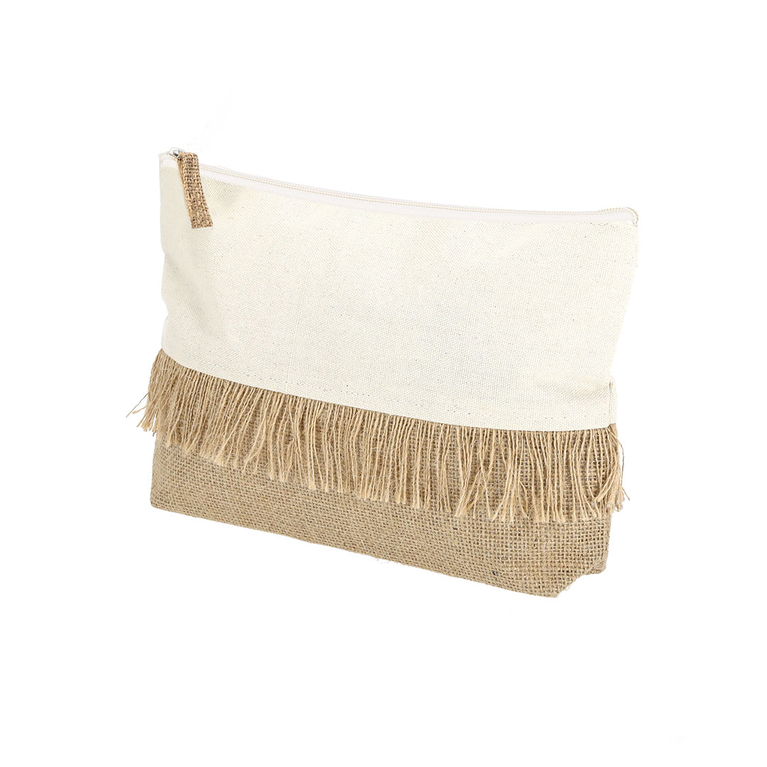 Neceser personalizado Hyker de yute laminado con flecos distintivos