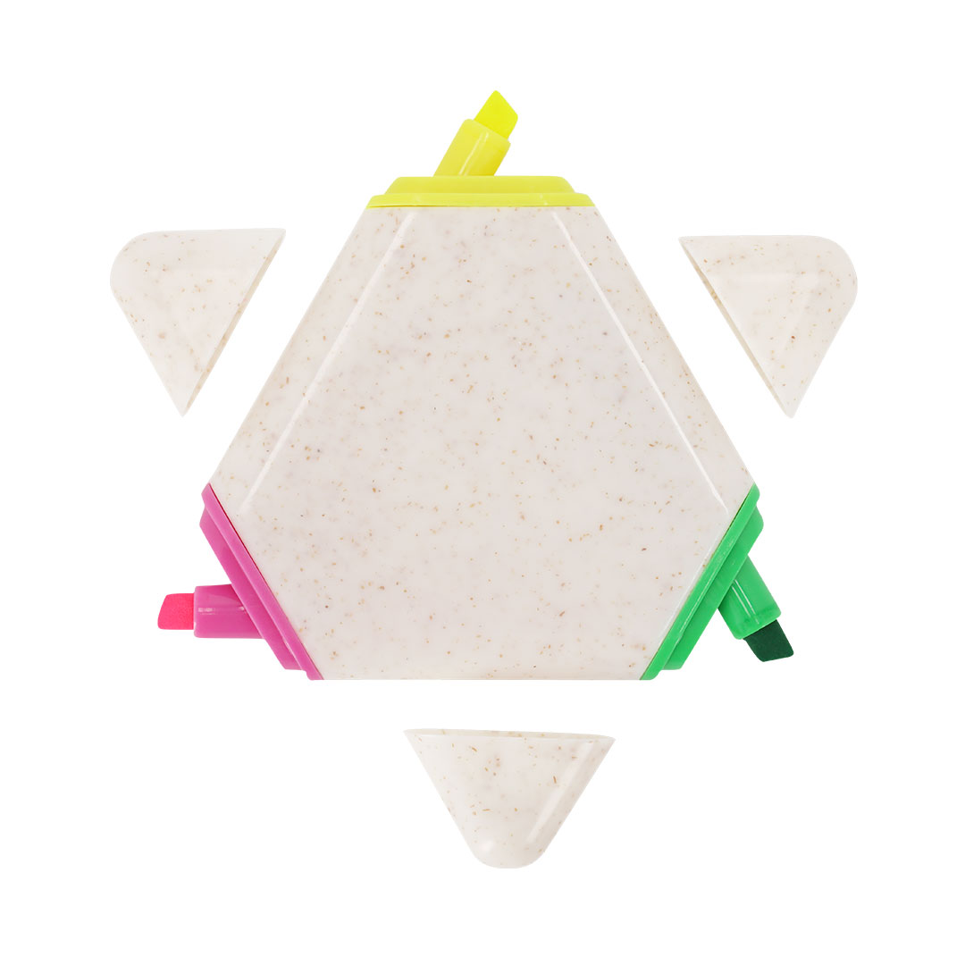 Marcador personalizado Mocar triangular de caña de trigo tricolor - Oficina - Regalo Promocional Personalizado - imagen 3