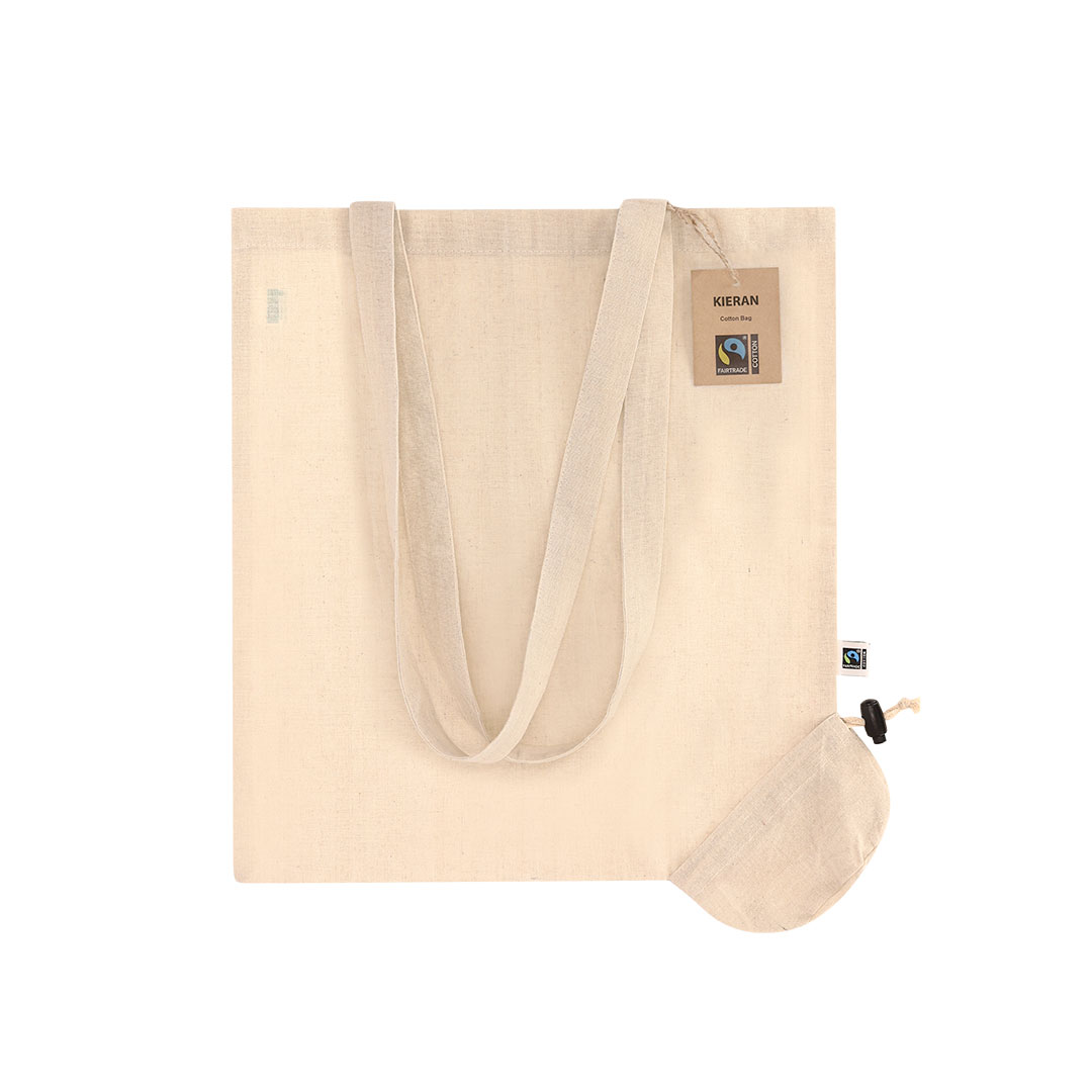 Bolsa plegable personalizada Kieran Fairtrade de algodón - Bolsas personalizadas plegables - Regalo Promocional Personalizado - vista alternativa