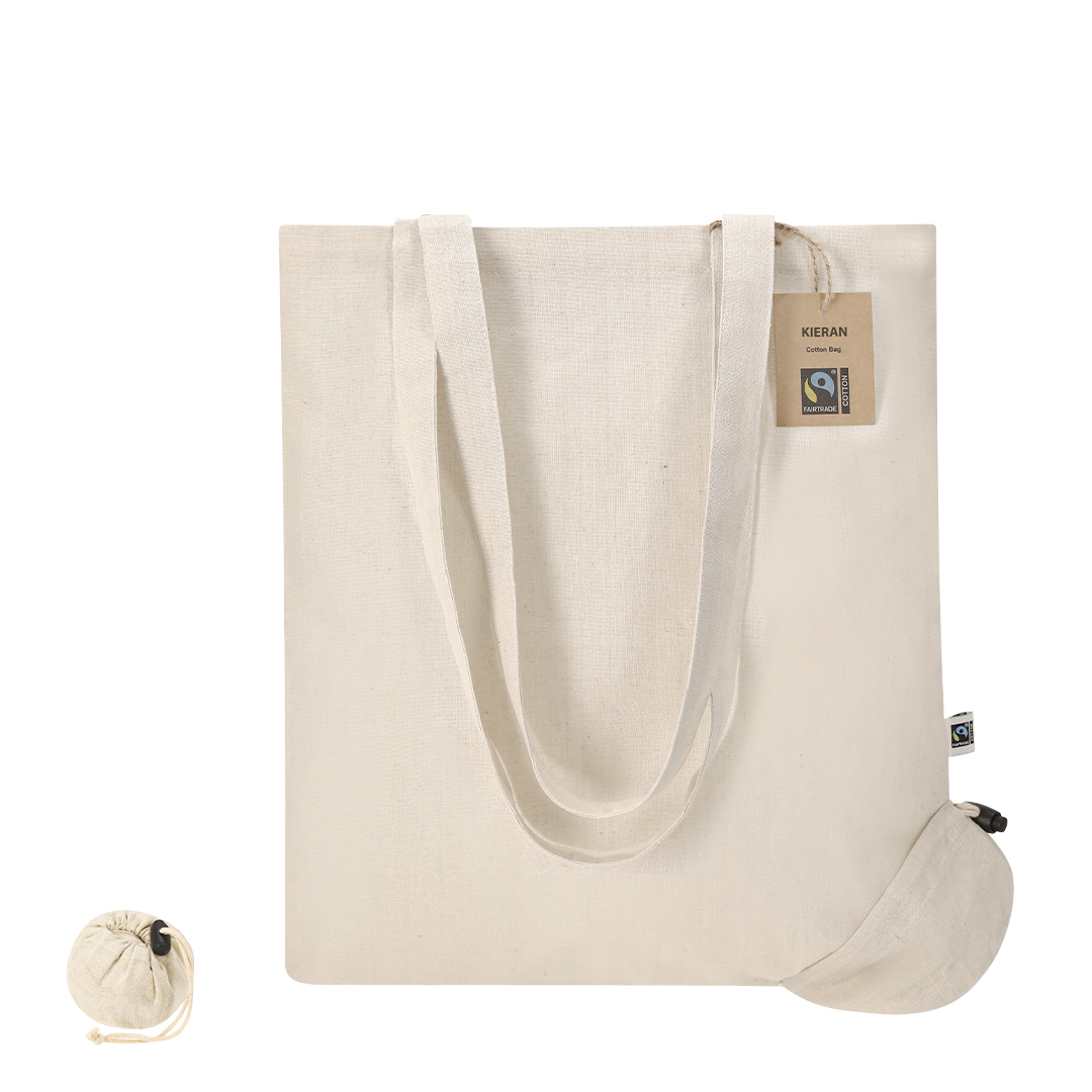 Bolsa plegable personalizada Kieran Fairtrade de algodón - Bolsas personalizadas plegables - Regalo Promocional Personalizado