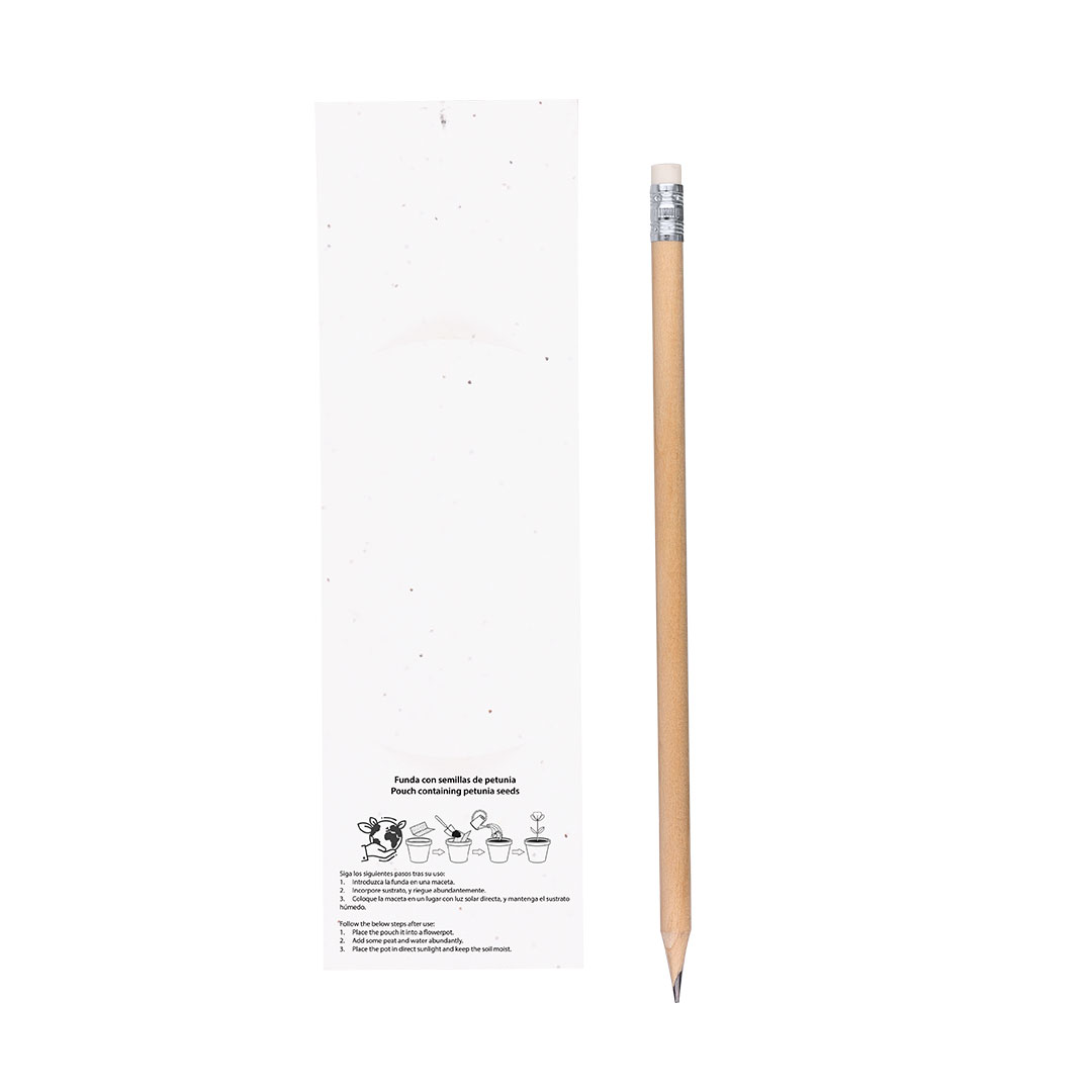 Lápiz personalizado Meron de madera con funda plantable - Oficina - Regalo Promocional Personalizado - vista alternativa