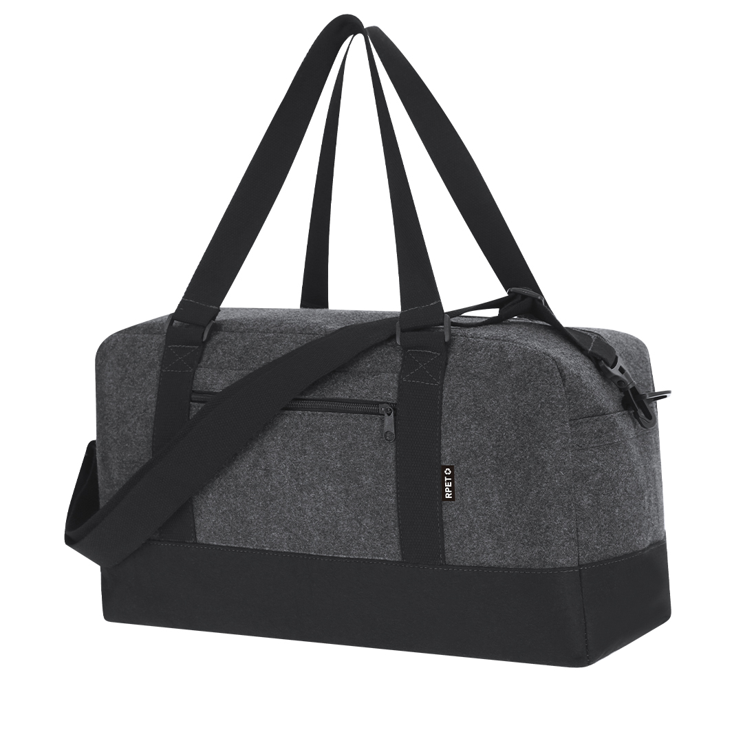 Bolso personalizado Yusof de fieltro RPET con base negra - Bolsas personalizadas de deporte - Regalo Promocional Personalizado