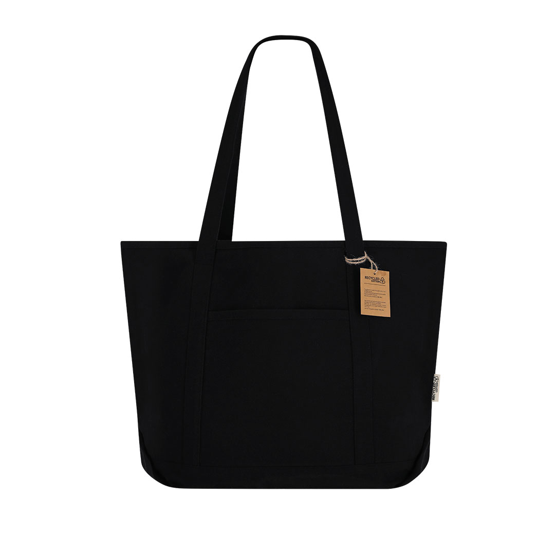 Bolsa personalizada Mulon de algodón reciclado con bolsillo - Bolsas personalizadas con fuelle - Regalo Promocional Personalizado - imagen 3