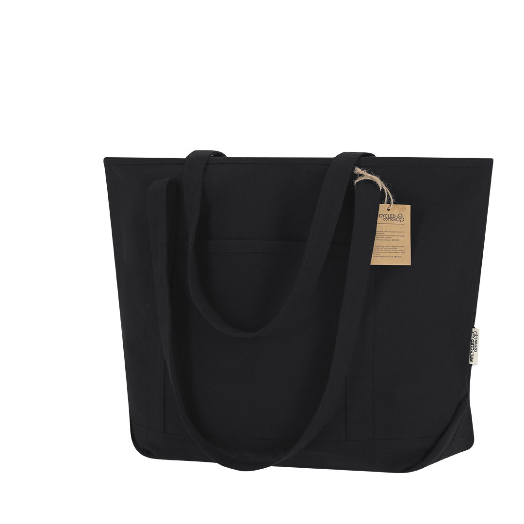 Bolsa personalizada Mulon de algodón reciclado con bolsillo - Bolsas personalizadas con fuelle - Regalo Promocional Personalizado