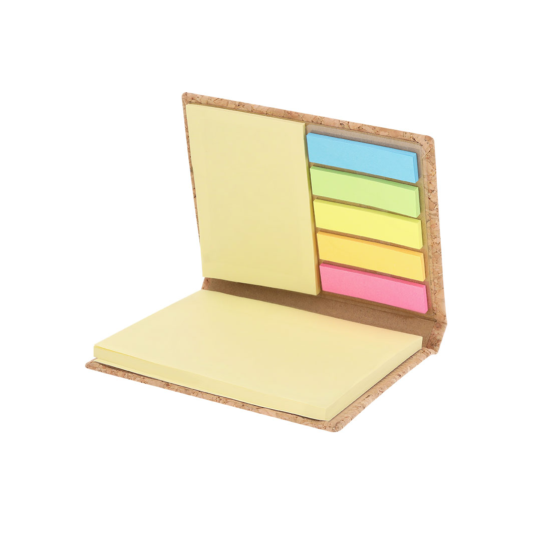 Bloc de notas personalizado Feron en corcho con notas adhesivas variadas - Oficina - Regalo Promocional Personalizado - vista alternativa