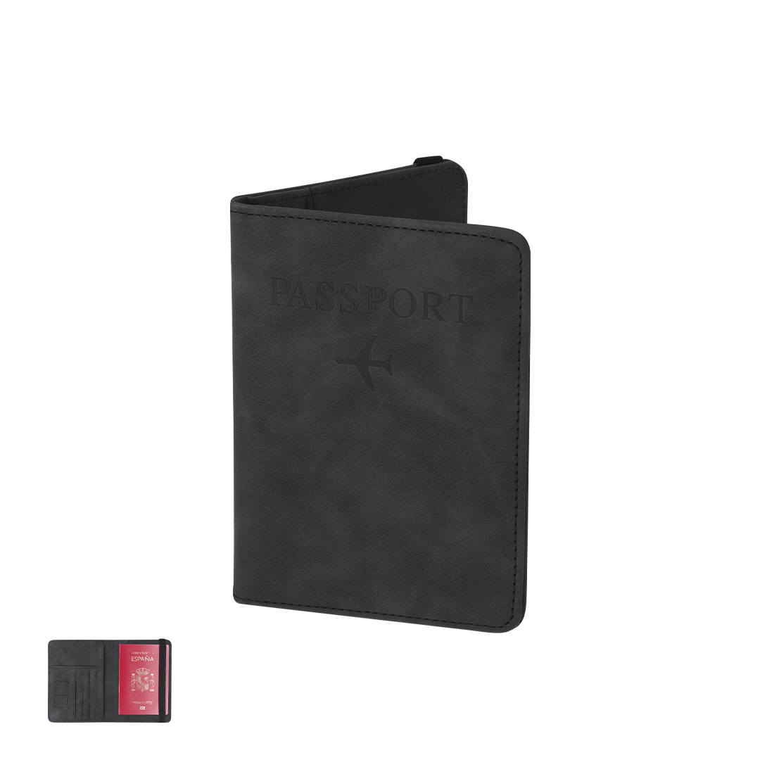 Funda pasaporte personalizada Jemax de PU reciclado con RFID - Fundas para portátil - Regalo Promocional Personalizado
